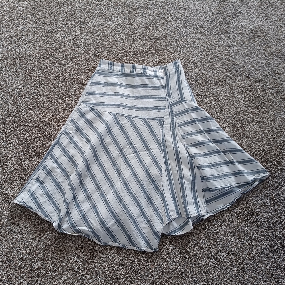 Who What Wear White and Blue Striped Midi Skirt - Picture 8 of 8